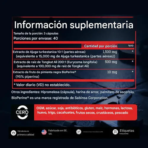 TURKESTERONE™ - Activador Natural de Testosterona y Deseo